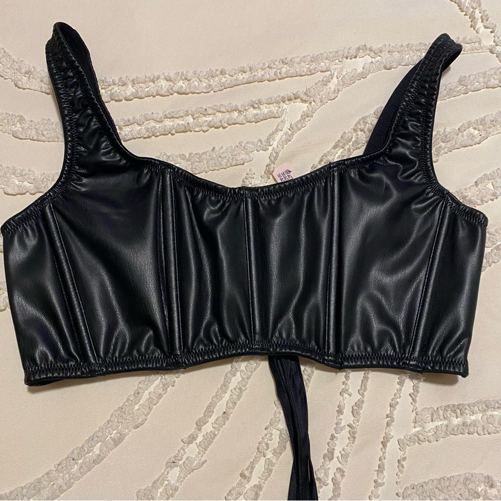 Victoria's Secret Black Faux Leather Bralette - Picture 6 of 9